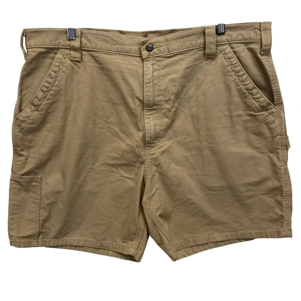 Carhartt Mens Khaki Original Fit Carpenter Shorts Size 42 Work Utility Irregular
